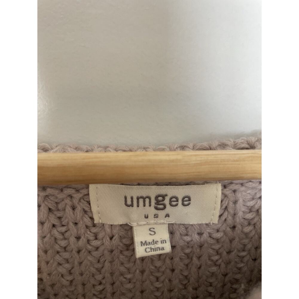 Umgee Women’s Taupe Chunky Thick Foldover Off the Shoulder Knit Sweater Sz Small - Picture 5 of 6